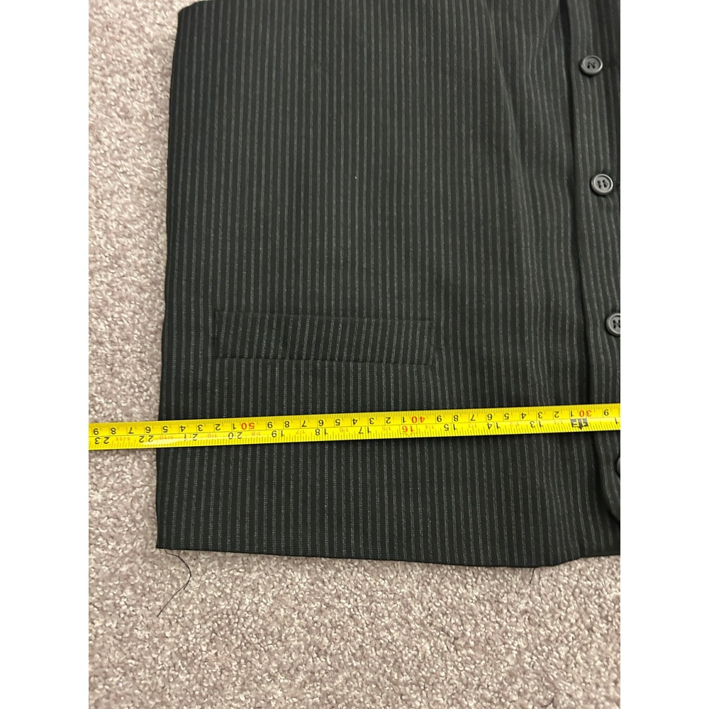 Vintage Pinstripe Vest Mens XL Black Grey Excellent Formal Waistcoat Button Up - Picture 4 of 5
